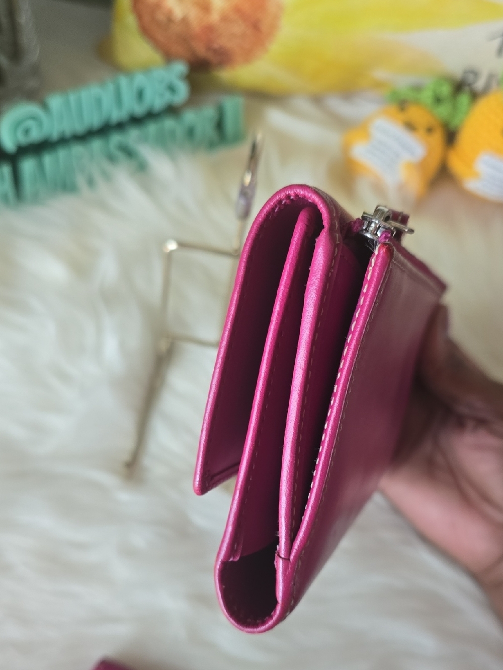 Coach Soho Y2k HOT FUSHIA Pink Women's Trifold Wallet And Rare Checkbook Cover - Picture 8 of 16
